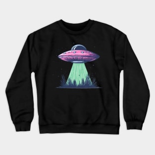 Purple ufo attack Crewneck Sweatshirt